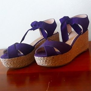 Clée Purple Platforms with ankle bow